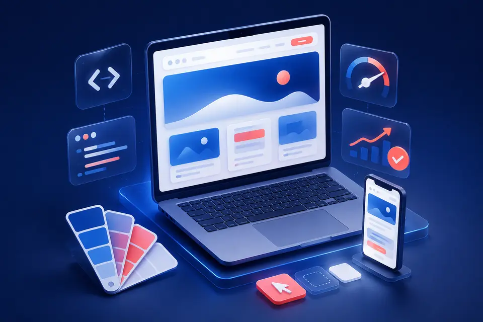 Illustration d’un site web moderne en cours de conception