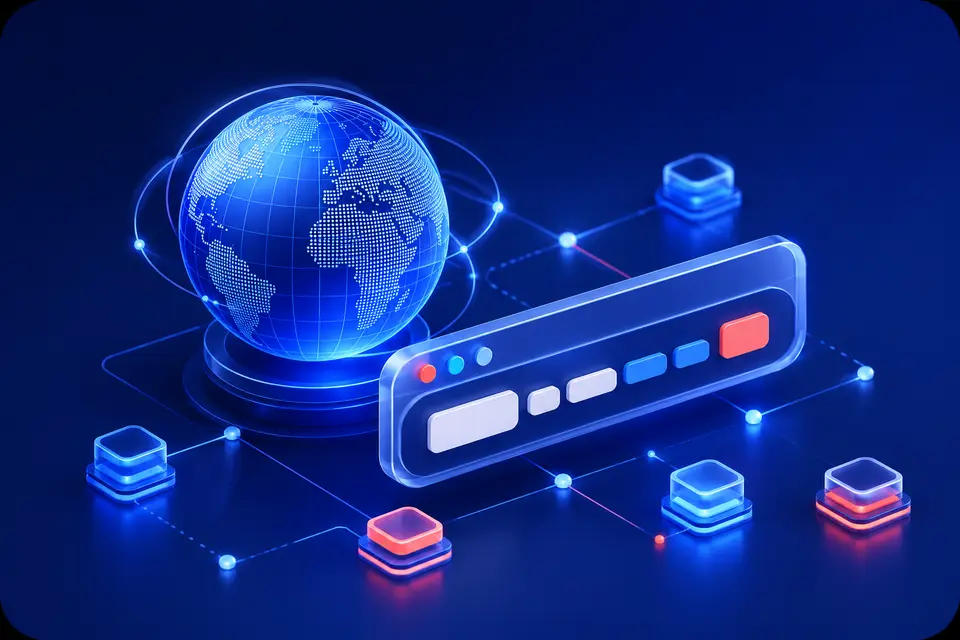 Illustration d’un globe connecté représentant un nom de domaine
