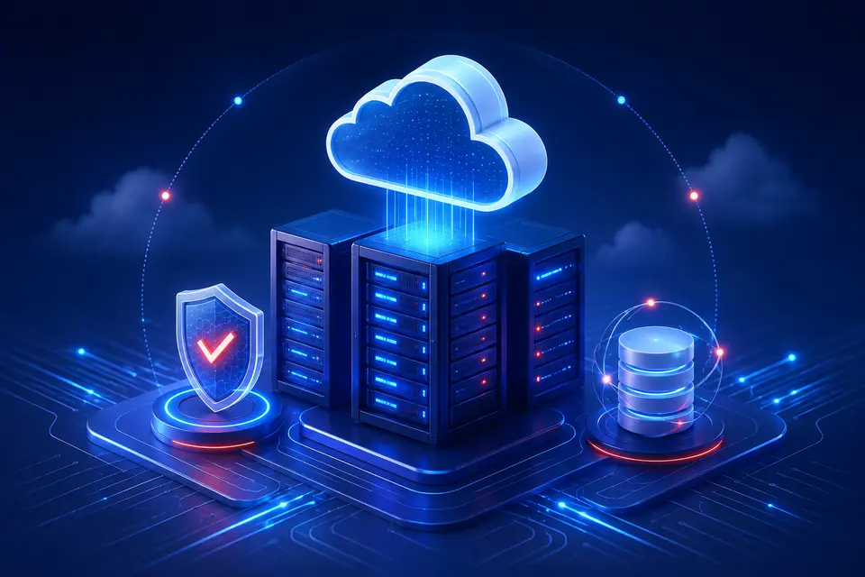 Illustration de serveurs cloud sécurisés pour l’hébergement web